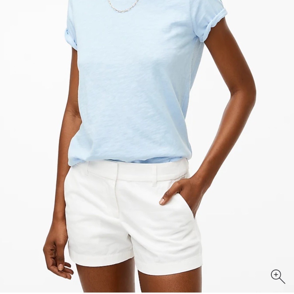 J.Crew Chino Shorts Broken-In 100% Cotton, Womens 14 White 21760